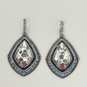 Elegant Silver and Blue Teardrop Earrings
